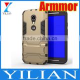 Hot sale Armor 2 in 1 plastic silicon hard stand holder case cover for Motorola Moto G/G2/G3 armor, For Moto x play/Force cover