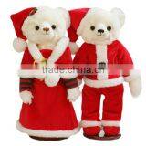 Plush Couple Christmas Teddy Bear/Wedding Teddy Bear Wearing Christmas Dress thumbnail-1