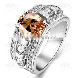 KZCR323 Fashion Women Accessories Champagne Color 18K White Gold Crown Ring thumbnail-1