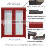 Mahogany Wood Glass Japanese Sliding Door thumbnail-2