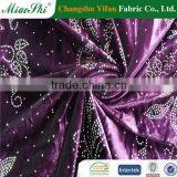 Fresh order elastic two-colored polyester velour with diamond fabric