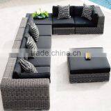 Outdoor Patio Garden Resin Plastic PE PVC Rattan Wicker Sectional Sofa Set thumbnail-4