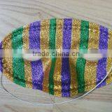PVC Eye Mask With Neon Striped Glitter for Party Decoration