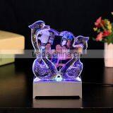 Crystal LED Swan Shape Crystal Photo Frame Wedding Favors Quality Choice thumbnail-3