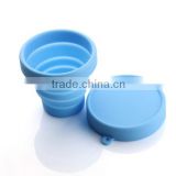 FDA Standard Durable folding silicone cup with lid