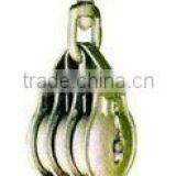 Triple Steel Block With Swivel Hook Hemp Rope