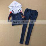 2015 New Latest Design Sports China Cheap Fashion Velour Tracksuits for Lady thumbnail-1
