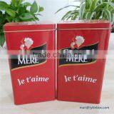 Food Grade and Mold Available Rectangular Coffee Storage Tin