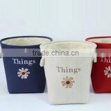 YIWU RODA 100%Cotton and Linen Embroidery Large Capacity Receive Basket thumbnail-4