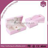 Fancy Pink Leather Jewelry Box For Girls/ Long Craft Pearl Jewel Case For Sale thumbnail-1