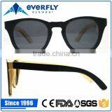 High Quality Custom Bamboo Sunglasses With Shiny Colorful Mirror Lens Style