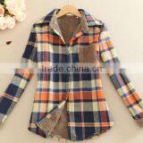 Woman' s Shirt Warm Fleece Lambswool Shirt Printed Long Sleeve t Shirt thumbnail-2