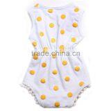 Plain White Baby Rompers White and Yellow Spot Rompers Baby Girls Rompers Jumpsuits thumbnail-1