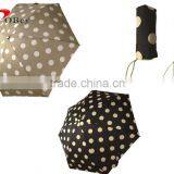 21'' 5 Folding Rain and Sun Umbrella With Dot Design
