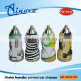 Factory price Car charger for iphone/ipad,Water transfer printed Car Charger