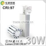 High Power 30watt Commercial 2700k 5000k COB 0-100% Dimming Led Track Spot Light With Factory Price 5years Warranty