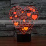 3D Optical Night Light Love 7 RGB Light Colors 10 LEDs AA Battery or DC 5V Mixed Lot thumbnail-6