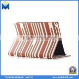 Wholesale Price Stripe Pattern Leather Flip Case Cover With Card Slot for IPad Air 2