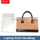 Sikai Patent Water Proof Environmental Wooden Smooth HandBag For Universal Laptop Tablet Cork Briefcase With Leather Strap thumbnail-5