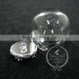 Round Vintage Style Silver Bulb Vial Glass Bottle With 25mm Open Mouth DIY Pendant Charm Glass Dome Supplies 1820285 thumbnail-2