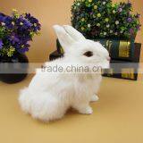 Handmade Real Like Miniature Real Fur Animal Long Ears Bunny Toys thumbnail-1