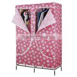 Single Clothing Storage Wardrobe,Two Doors Portable Cloth Wardrobe thumbnail-4