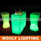 Glowing Rectangular LED Cocktail Lounge Table LED Party Events Lighting Up Decorative Table thumbnail-2