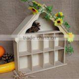 Home Decorative House Shaped Wooden Craft Compartment Shelf Boxes thumbnail-5