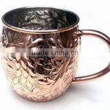 100% COPPER EMBOSSED BARREL SHAPE MOSCOW MULE MUG NICKEL LINED thumbnail-4