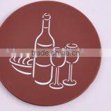 OEM/ODM Colorful Logo/patterns Printed Silicone Cup Mat thumbnail-1