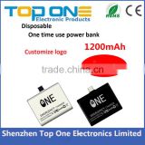 2017 trending product one time use disposable 1200mah Emergency mobile phone external charger