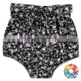 Bowknot ruffle high waist florals cotton bloomers for kids