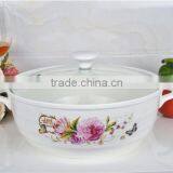 10" Ceramic Microwave Pot With Glass Lid thumbnail-5