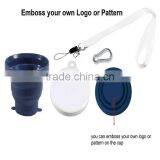 New Silicone Collapsible Travel Cup With Lid thumbnail-5