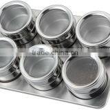 Stainless Steel Magnetic Spice Jars With Rack thumbnail-1