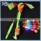 Practical Children Kid LED Toys Flying Rocket Arrow Helicopter Parachute Cheap Toy Parachute Amazing LED Arrow Helicopter