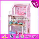 New Design Girls Pretend Toys Wooden Huge Dollhouse W06A229 thumbnail-5