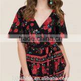 Short Sleeve Latest Fashion Customize Floal Romper Women thumbnail-3