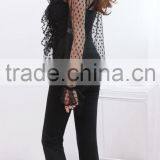 2017 Fashion Mesh Top With Long Sleeve and Ruffle thumbnail-4