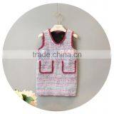 Casual Fall V Neck Wool Sundress for Baby Girl Children's Outfit thumbnail-1