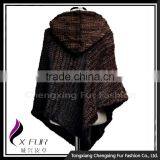 CX-B-M-96 China Supplier Ladies Latest Cape Poncho Fashion Mink Kintted Fur Shawl thumbnail-2