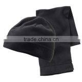 Black Polar Fleece Hat Scarf Sets thumbnail-1