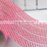 Hot Pink And Crystal Stone Wholesale Custom DIY Self Adhesive Back Glue Rhinestone Sticker Sheet thumbnail-1