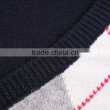 2015 New Fashion Design Navy Blue V Neck Sweater thumbnail-3