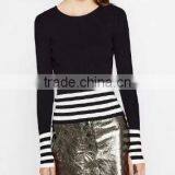 EY0861S European Style Fashion Stripe Pullover Women Sweater thumbnail-1