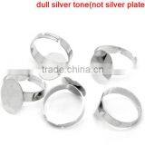 Custom 20PCs Silver Plated Adjustable Oval Cabochon Ring Settings thumbnail-3