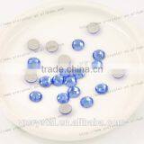 Round Shape Light Sapphire Color Silver Base Beads Flat Back Crystals thumbnail-1