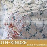 White Flower Hollow African Cord Guipure Jacquard Lace Fabric for Party Dress thumbnail-3
