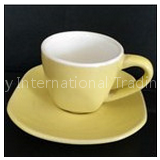 Designer ceramic bucket mugs and saucers