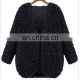 New Style Loose V Neck Long Sleeve Winter Women Faux Fur Coat thumbnail-3